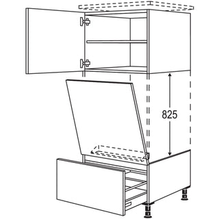 nobilia XL appliance conversion dishwasher suitable for niche height: 825 mm / GGSP45-X 45 cm - Look | 099