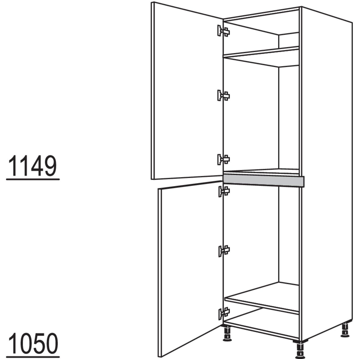 Nobilia XL-Geraete-Umbau Kuehl- und Gefrierautomat NG88-88-3X 51335