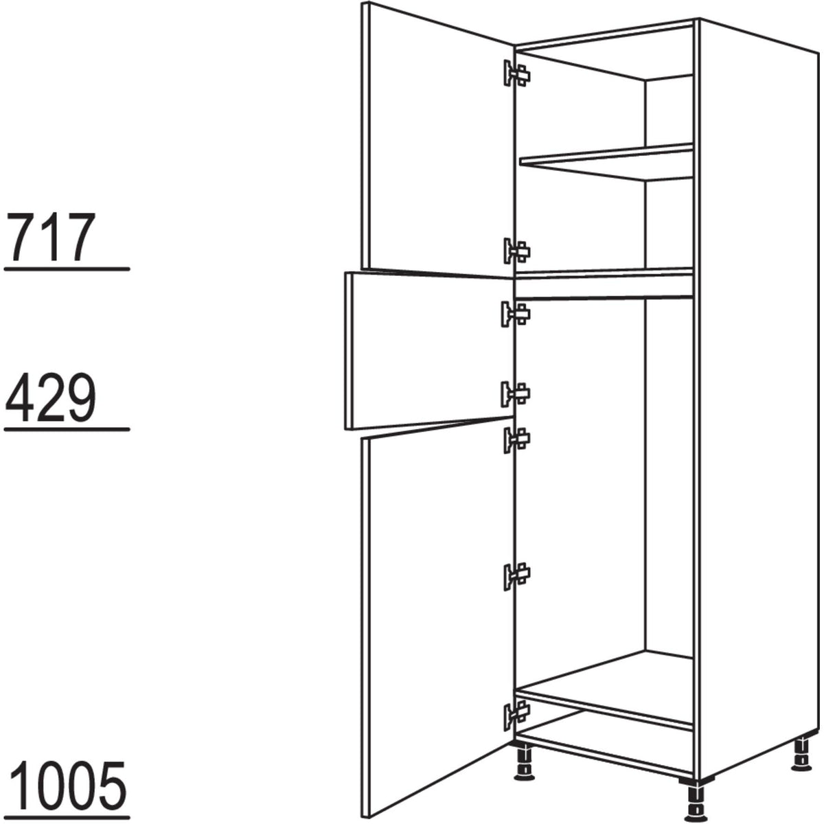 Nobilia XL-Geraete-Umbau Kuehl-Gefrierautomat G123G-2X 42863