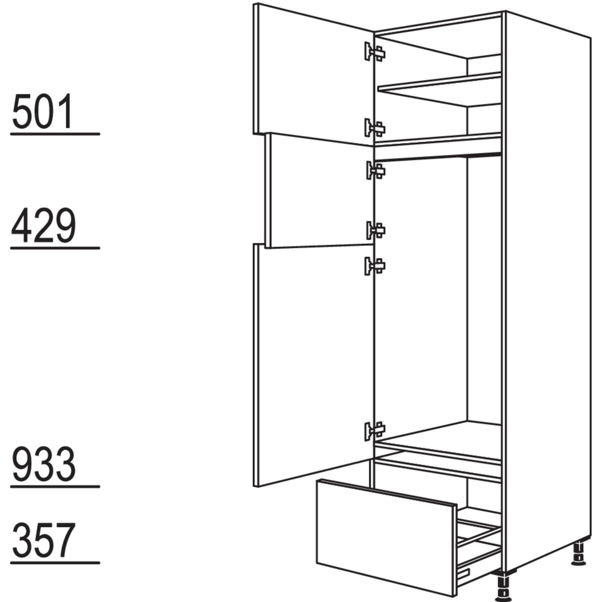 Nobilia XL-Geraete-Umbau Kuehl-Gefrierautomat G123GA-3X 53864