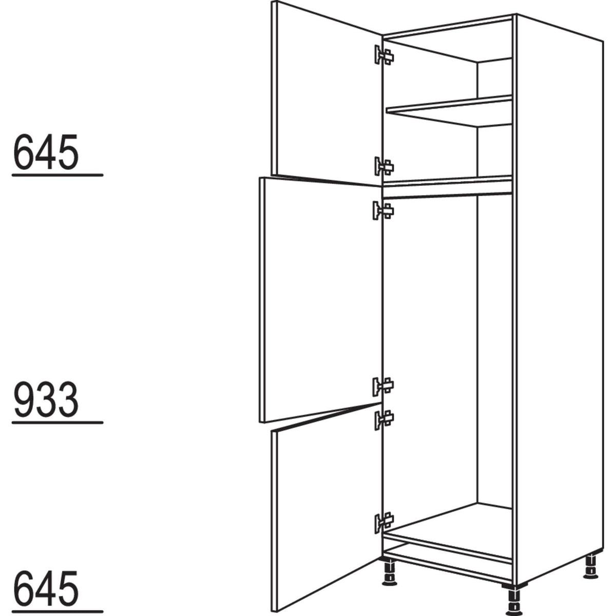 Nobilia XL-Geraete-Umbau Kuehl-Gefrierautomat G145-3X 53868