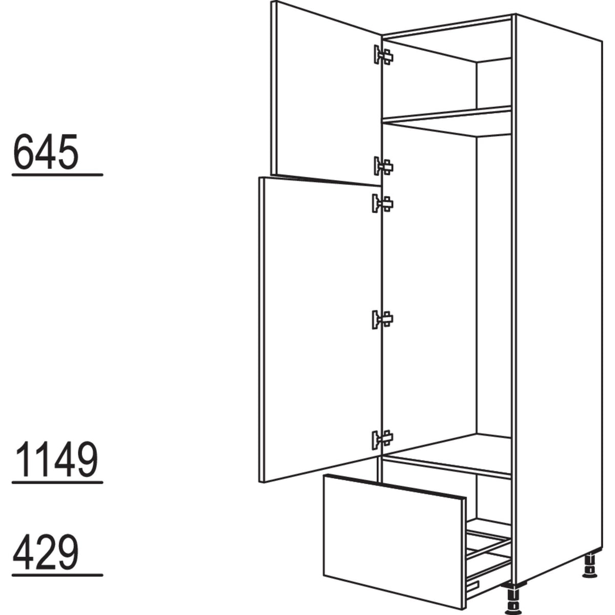 Nobilia XL-Geraete-Umbau Kuehl-Gefrierautomat GD145A-3X 53871