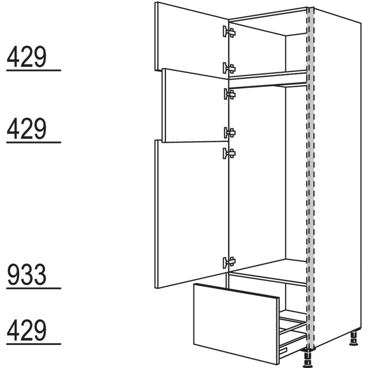 Nobilia XL-Geraete-Umbau Kuehl-Gefrierautomat NGS123GA-3X 56987
