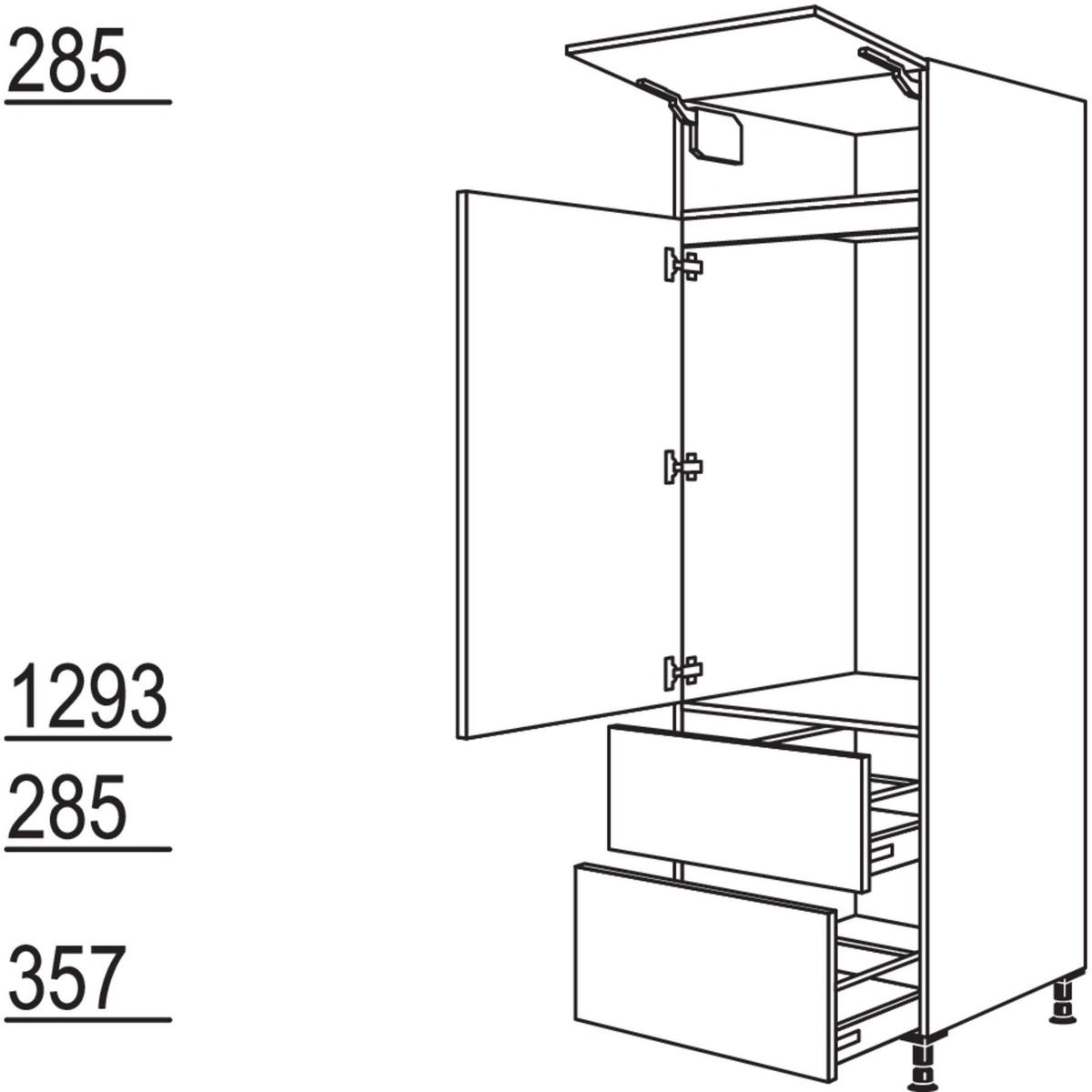 Nobilia XL-Geraete-Umbau Kuehlautomat G1232A-3X 53852