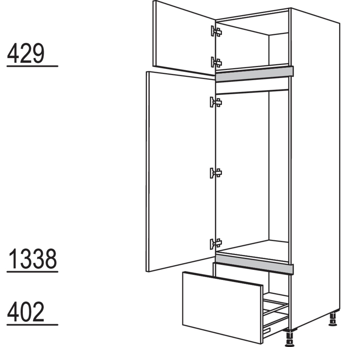 Nobilia XL-Geraete-Umbau Kuehlautomat NG123A-3X 51373