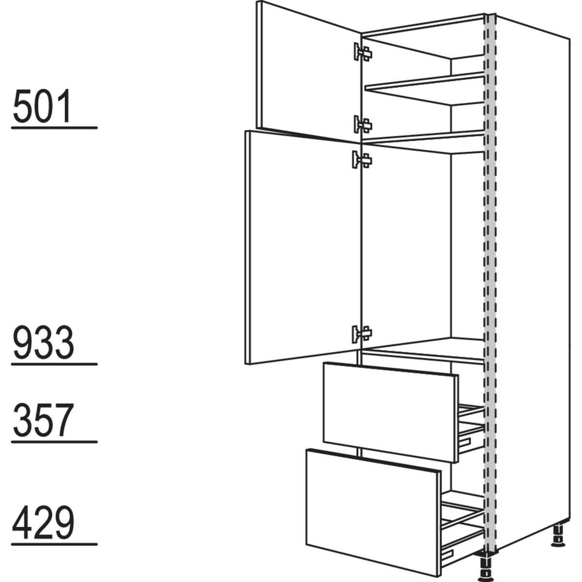 Nobilia XL-Geraete-Umbau Kuehlautomat NGS882A-3X 56971