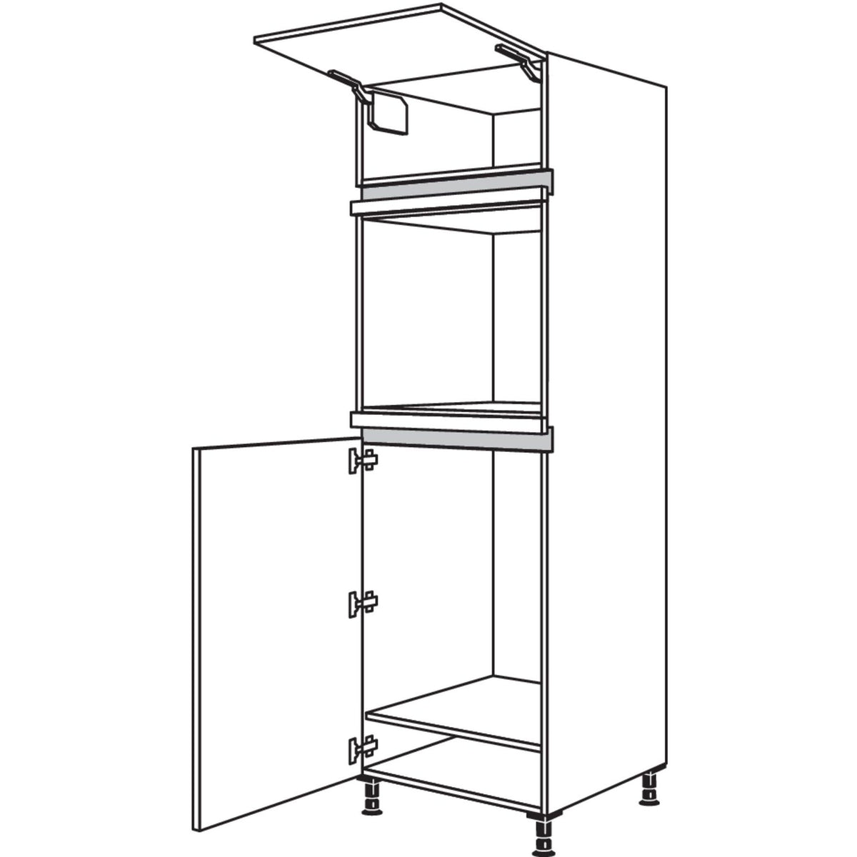 Nobilia XL-Geraete-Umbau Kuehlautomat und Backofen NG88O-2X 42334