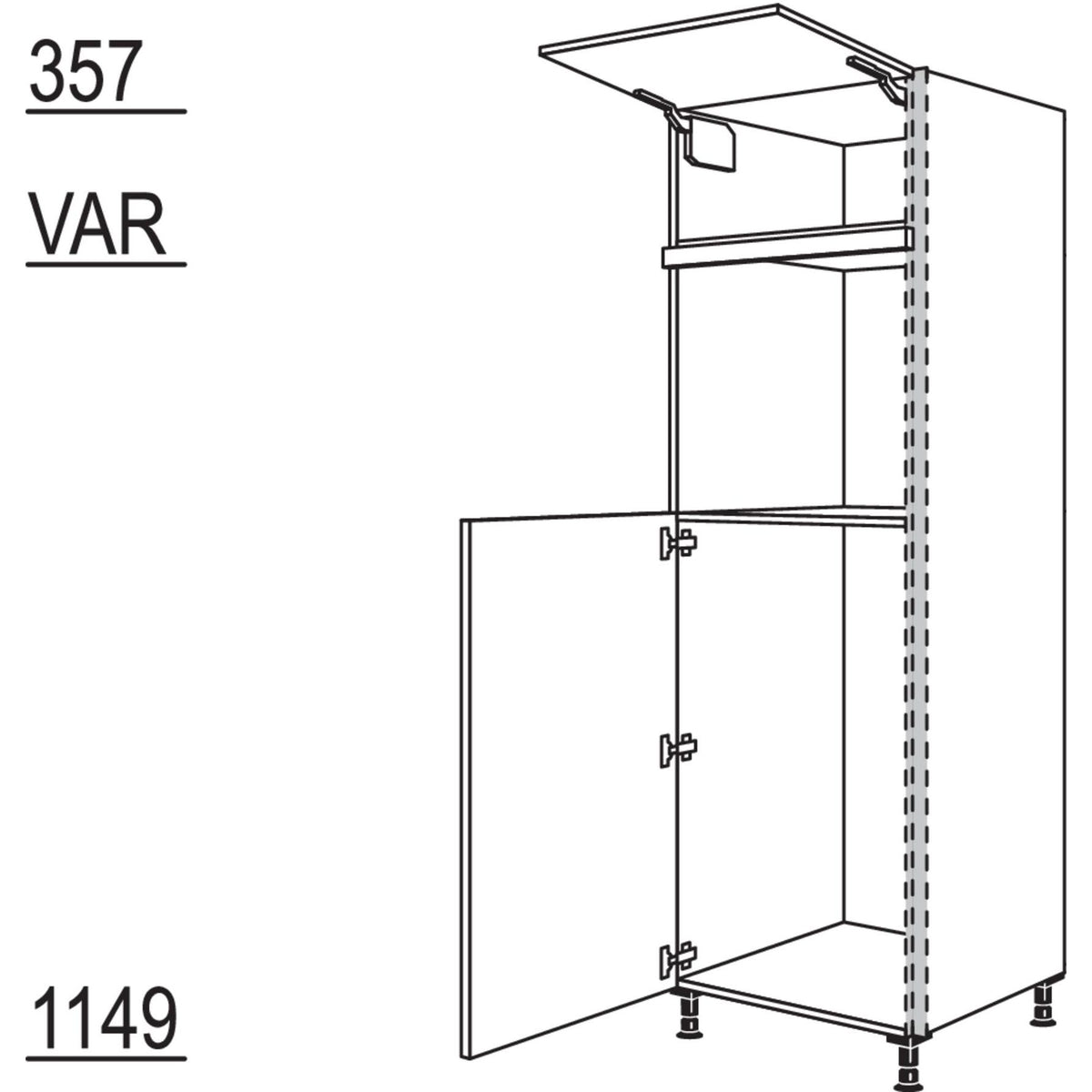 Nobilia XL-Geraete-Umbau Kuehlautomat und Backofen NGS103O-2X 45979
