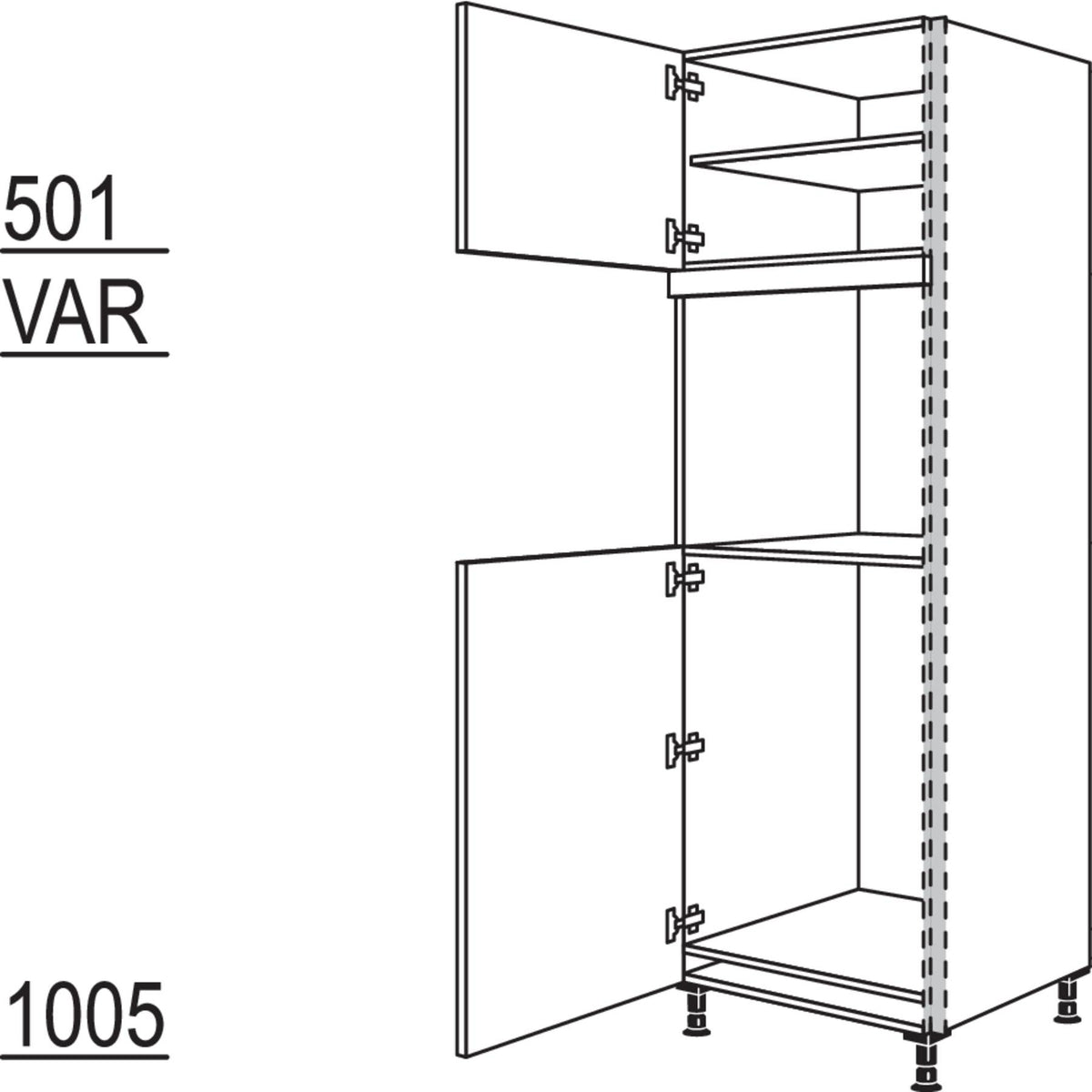 Nobilia XL-Geraete-Umbau Kuehlautomat und Backofen NGS88O-2X 45972