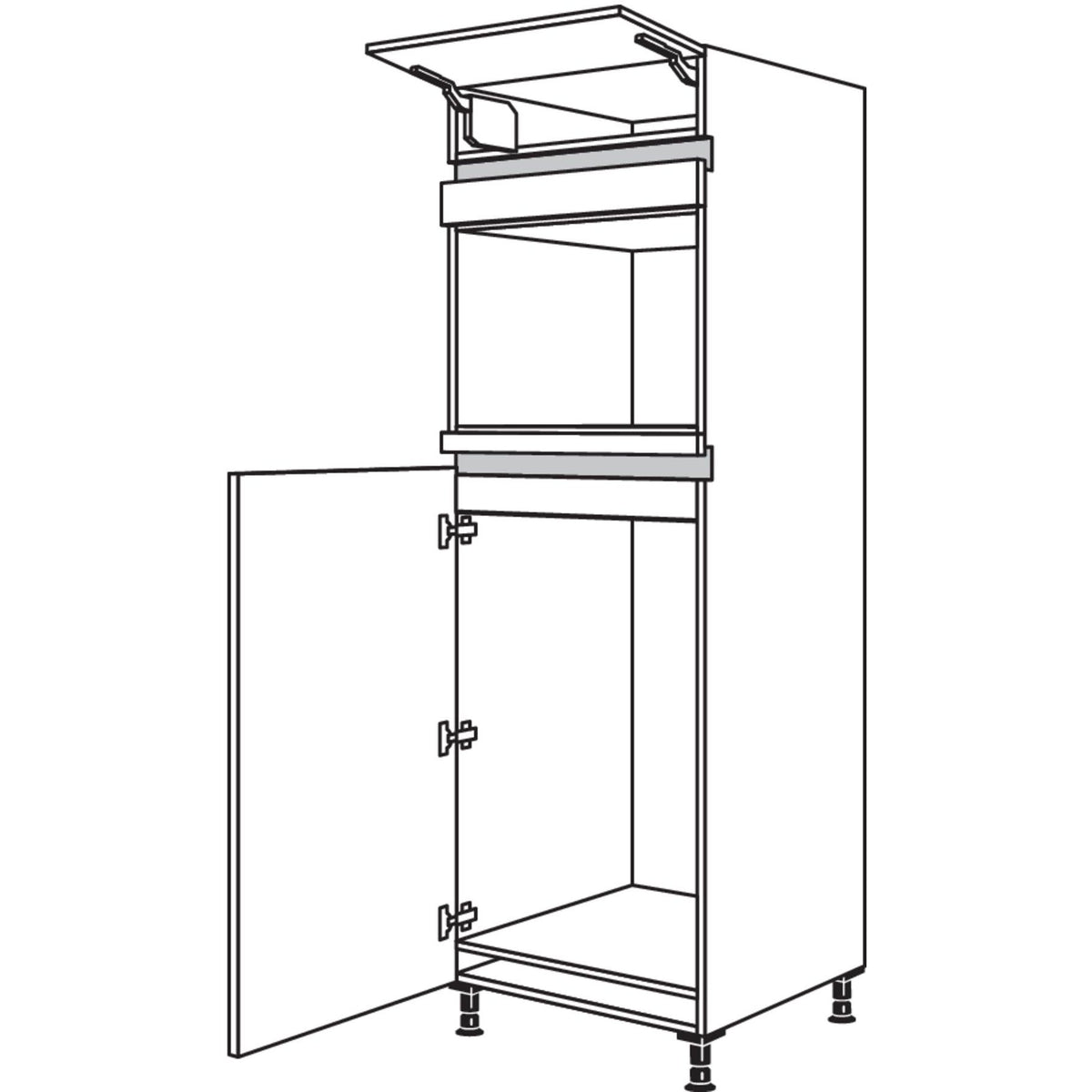 Nobilia XL-Geraete-Umbau Kuehlautomat und Dampfgarer - Kompaktgeraet NG103DK-1X 33355