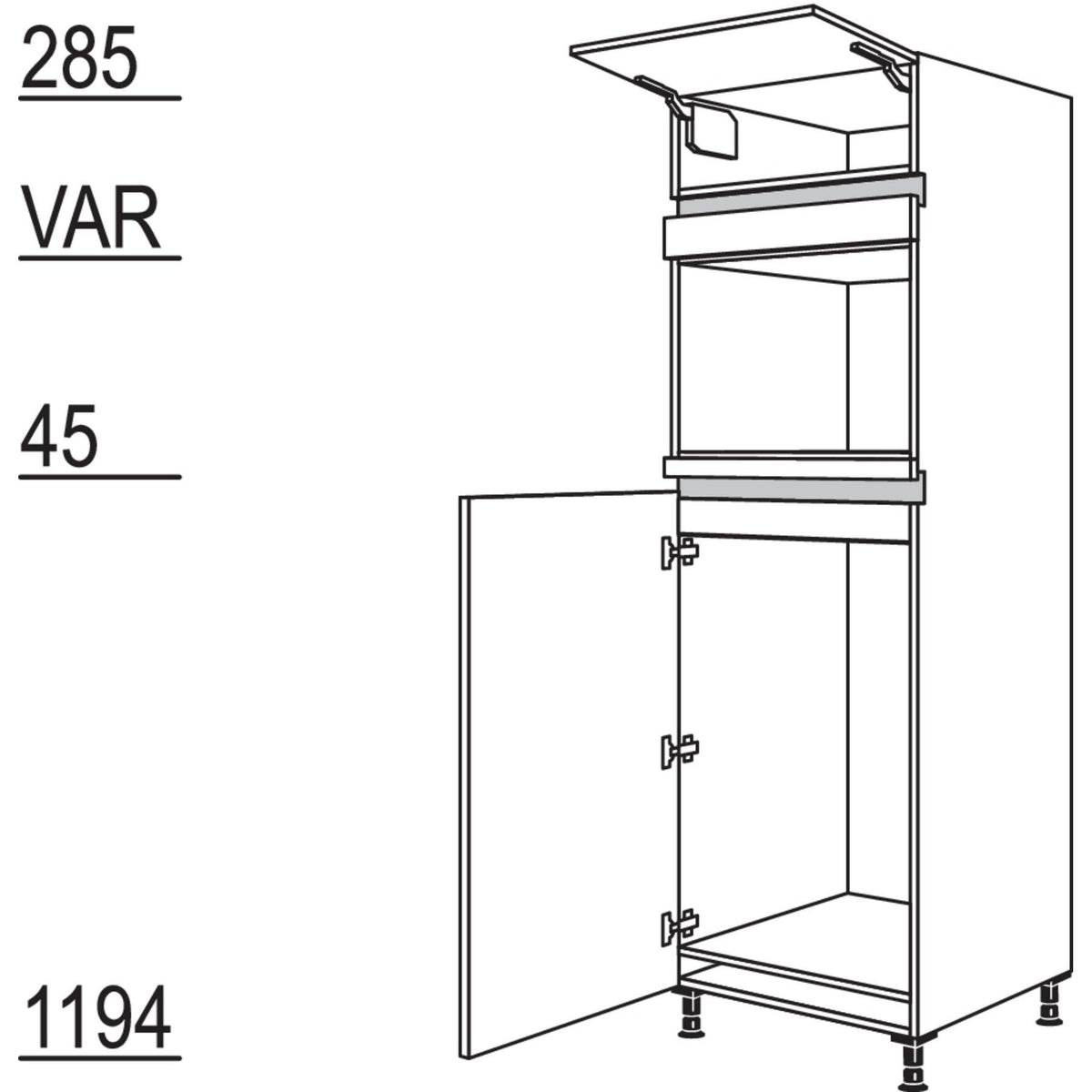 Nobilia XL-Geraete-Umbau Kuehlautomat und Dampfgarer - Kompaktgeraet NG103DK-2X 42355