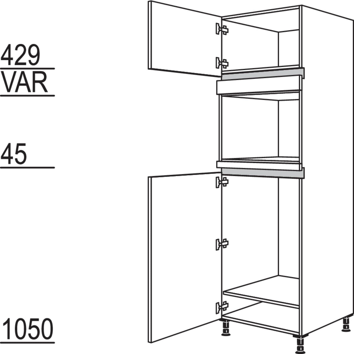 Nobilia XL-Geraete-Umbau Kuehlautomat und Dampfgarer - Kompaktgeraet NG88DK-2X 42333