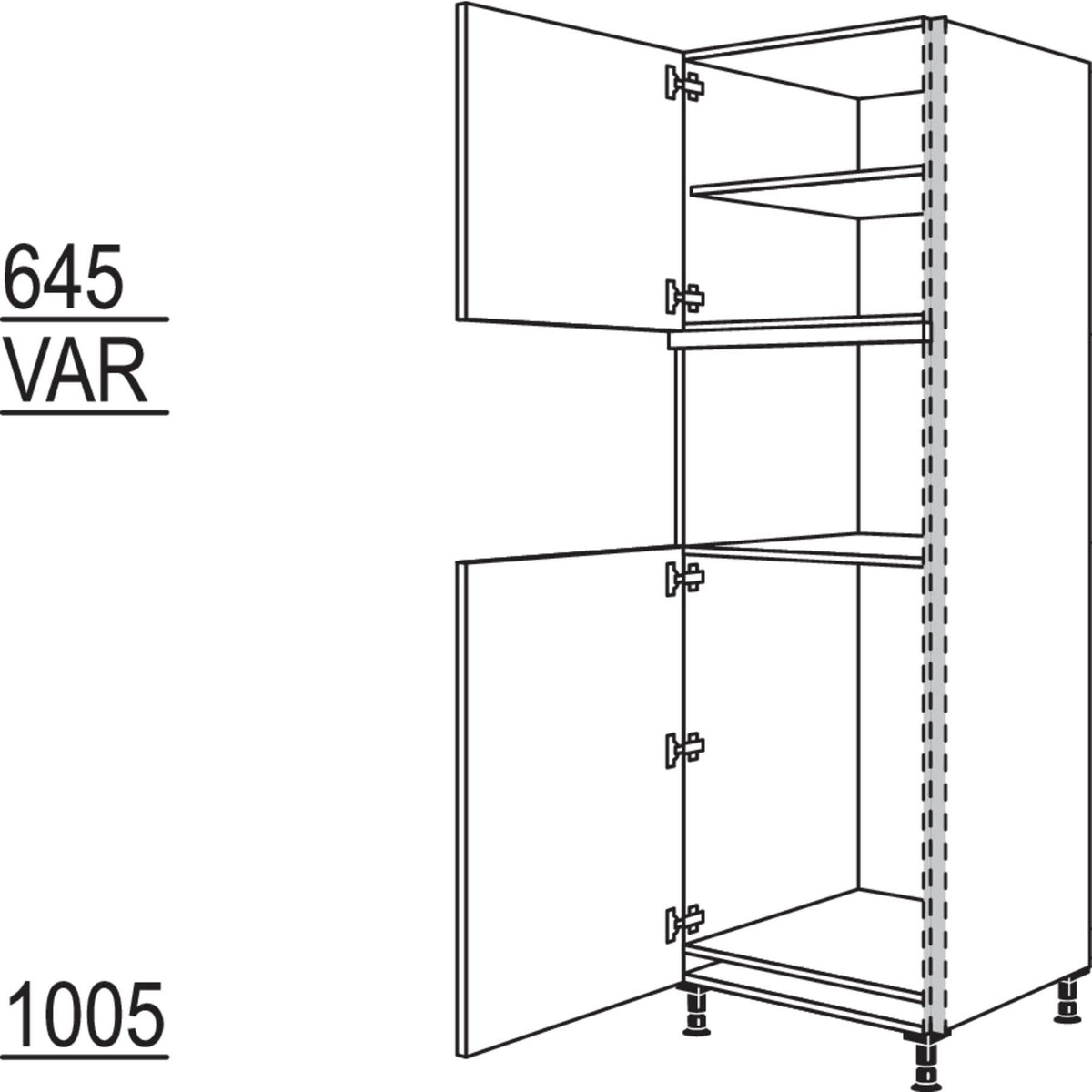 Nobilia XL-Geraete-Umbau Kuehlautomat und Mikrowelle -  Dampfgarer - NGSMDK88-2X 45973