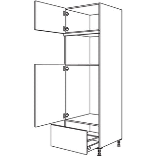 nobilia XL-réaménagement d'appareils Réfrigérateur automatique et micro-ondes / cuiseur vapeur / appareil compact G88MDKA-3X 60 cm - Look | 099