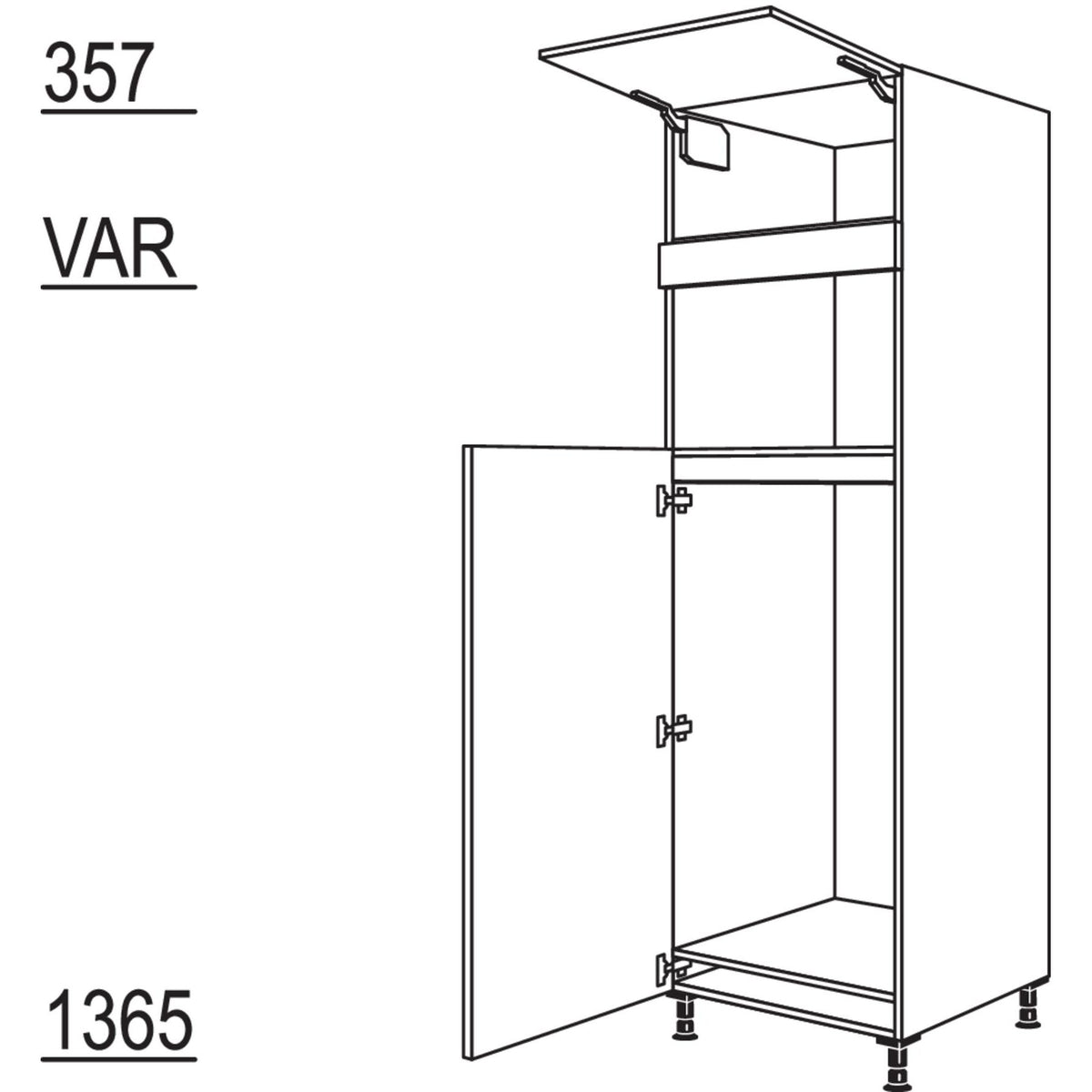 Nobilia XL-Geraete-Umbau Kuehlautomat und Mikrowelle G123M-3X 53861