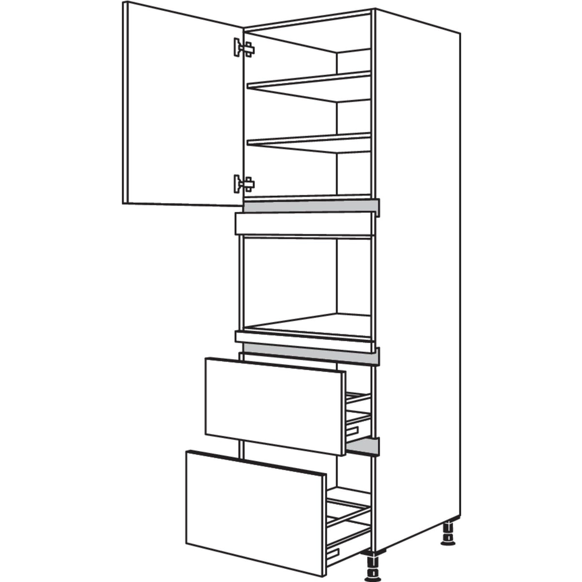 Nobilia XL-Geraete-Umbau Mikrowelle NGM2A-2X 43324