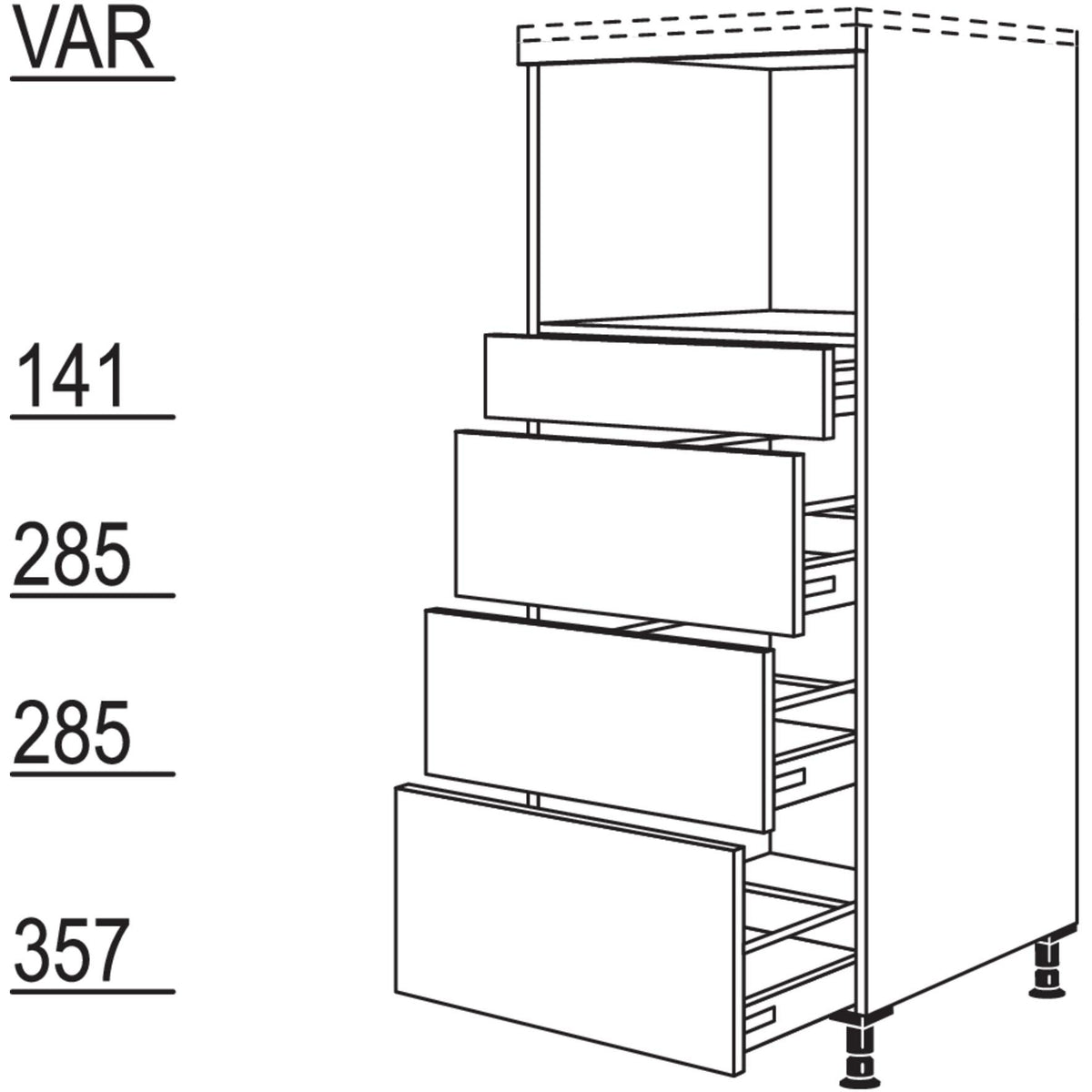 Nobilia XL-Geraete-Umbau fuer Dampfgarer - Kompaktgeraet GDKS3A-X 34458