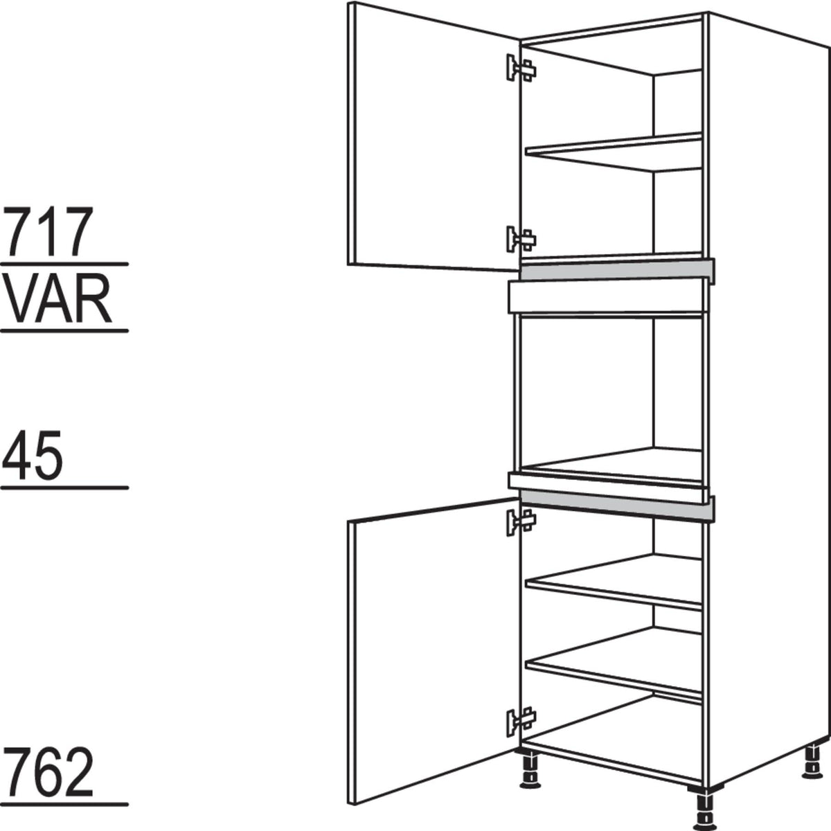 Nobilia XL-Geraete-Umbau fuer Dampfgarer - Kompaktgeraet NGDK-2X 43325