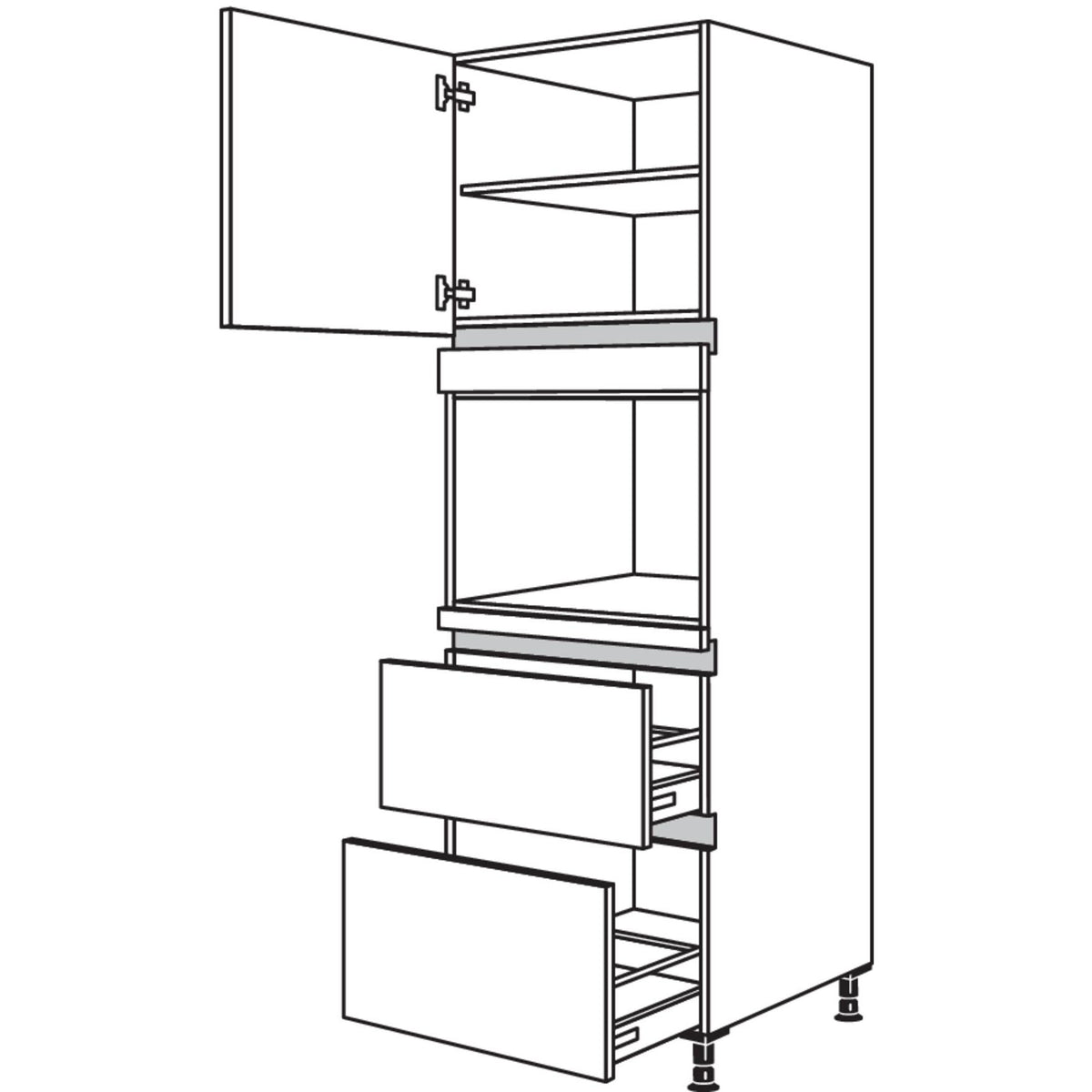 Nobilia XL-Geraete-Umbau fuer Dampfgarer - Kompaktgeraet NGDK2A-1X 33326