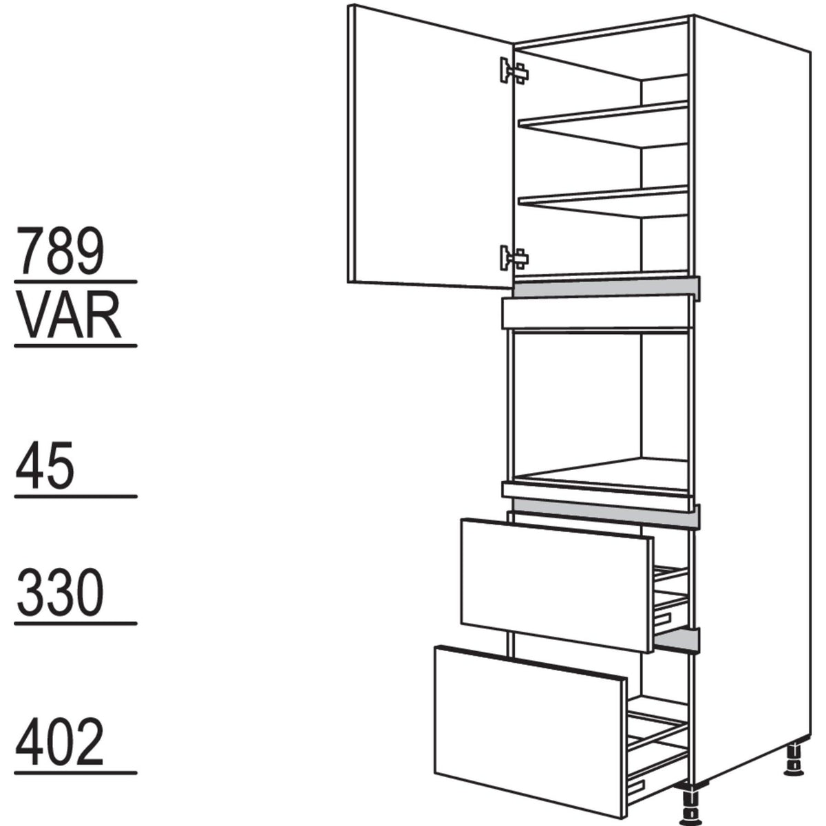 Nobilia XL-Geraete-Umbau fuer Dampfgarer - Kompaktgeraet NGDK2A-3X 53326