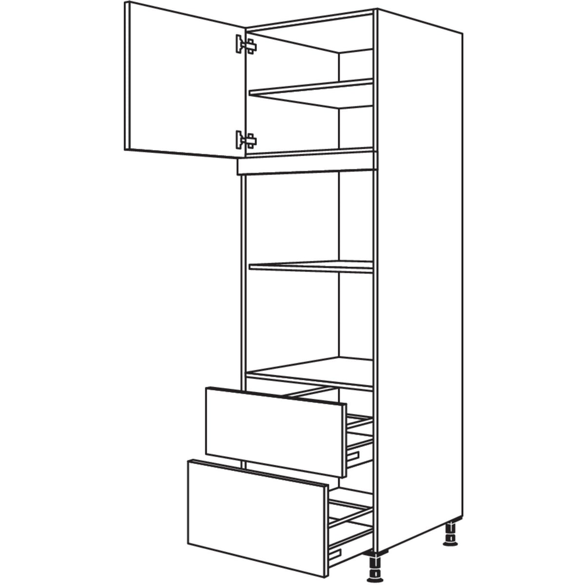 Nobilia XL-Geraete-Umbau fuer Mikrowelle und Dampfgarer - Kompaktgeraet GMDK2A-2X 42734