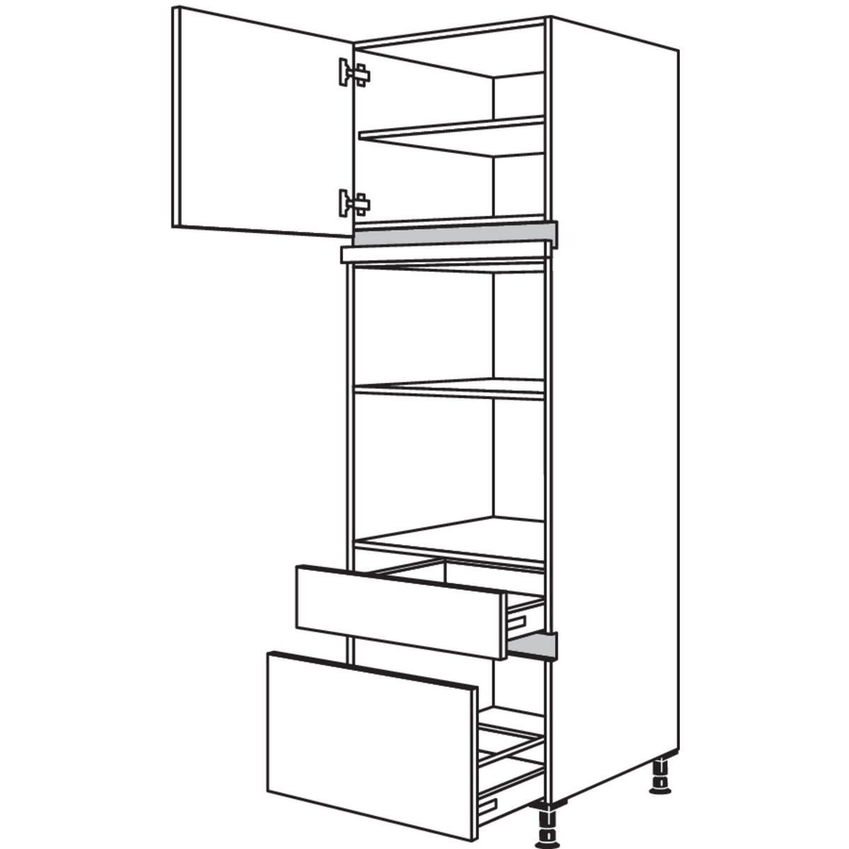 Nobilia XL-Geraete-Umbau fuer Mikrowelle und Dampfgarer - Kompaktgeraet NGMDKSA-1X 33327