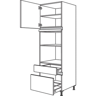 nobilia XL-Geräte-Umbau für Mikrowelle und Dampfgarer / Kompaktgerät NGMDKSA-2X 60 cm - Riva | 371