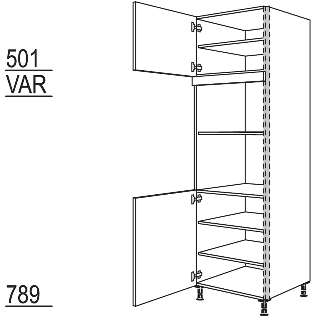 Nobilia XL-Geraete-Umbau fuer Mikrowelle und Dampfgarer - Kompaktgeraet NGSMDK-3X 56936