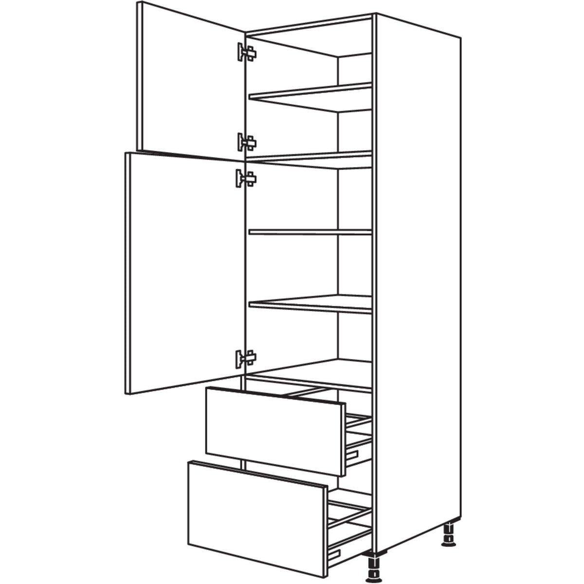 Nobilia XL-Geschirr-- Vorratsschrank H2A30-2X 42217