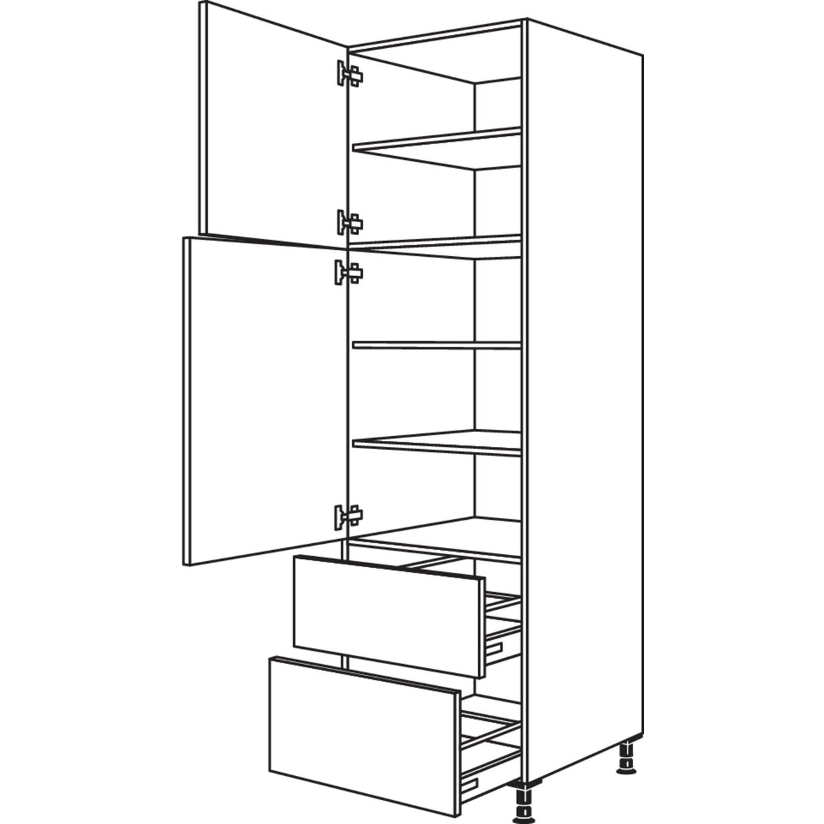 Nobilia XL-Geschirr-- Vorratsschrank H2A40-3X 53218