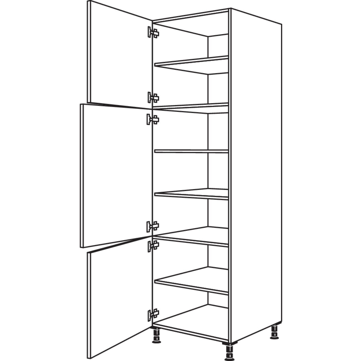 Nobilia XL-Geschirr-- Vorratsschrank H50-3X 53211