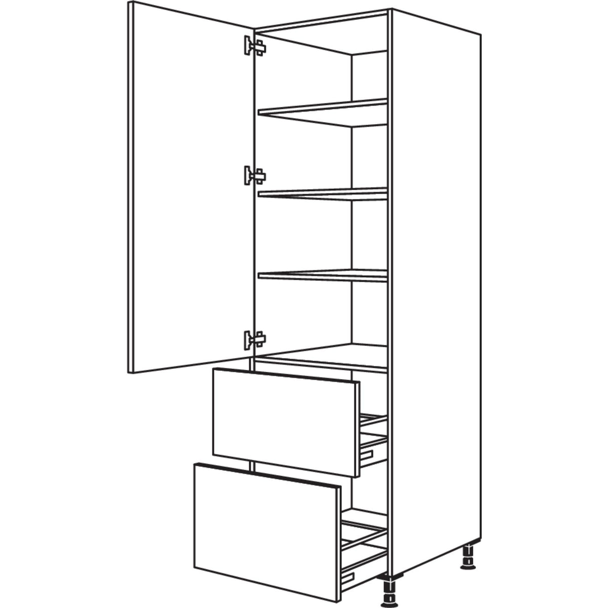 Nobilia XL-Geschirr-- Vorratsschrank HD2A40-2X 41222