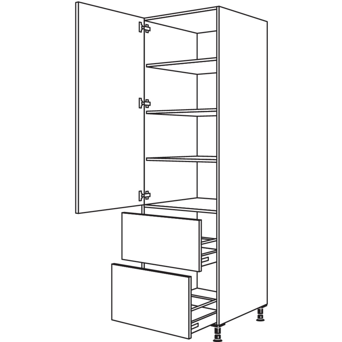 Nobilia XL-Geschirr-- Vorratsschrank HD2A40-3X 52222