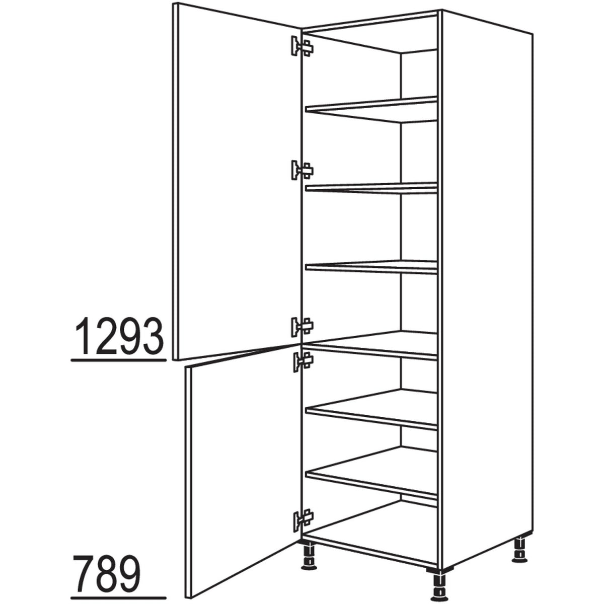 nobilia XL-Geschirr-- Vorratsschrank HDV76-1X 30219