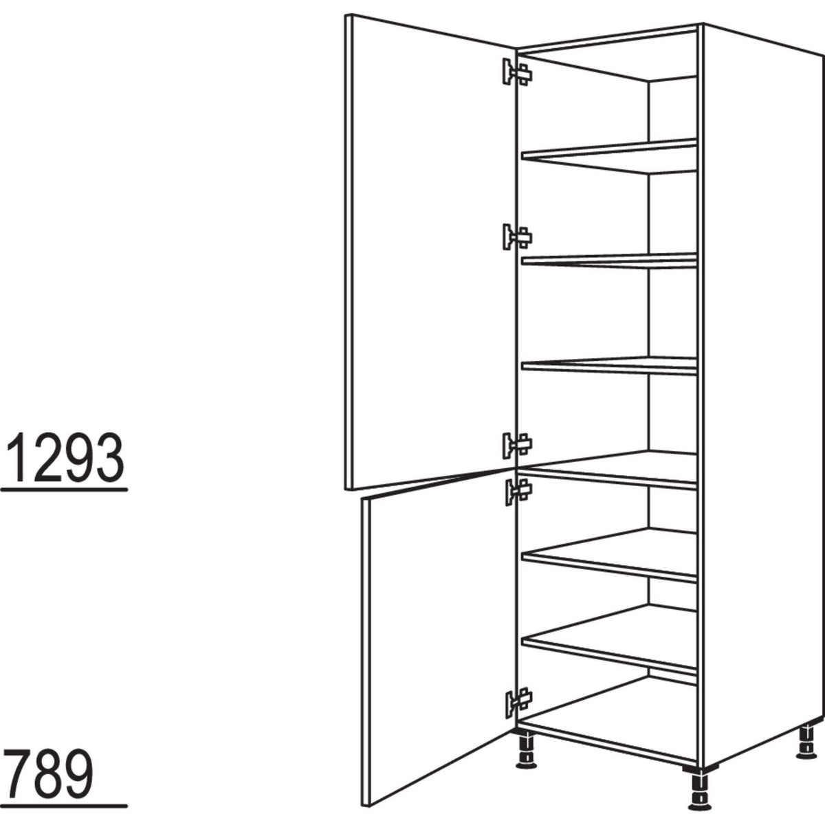 Nobilia XL-Geschirr-- Vorratsschrank HDV40-1X 30214