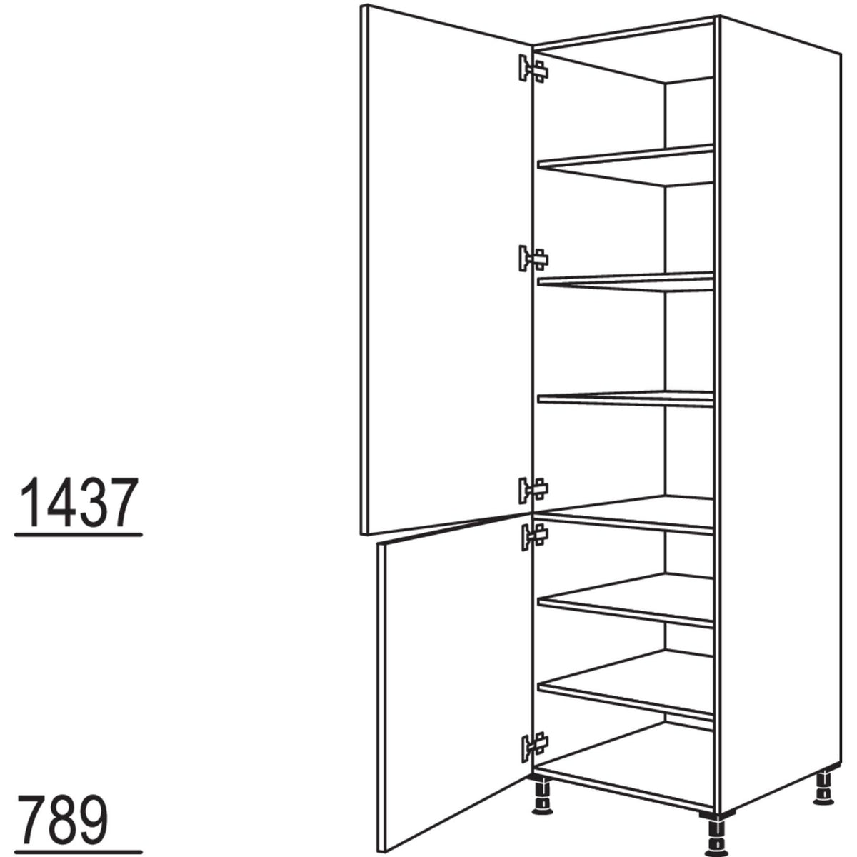 Nobilia XL-Geschirr-- Vorratsschrank HDV50-3X 53215