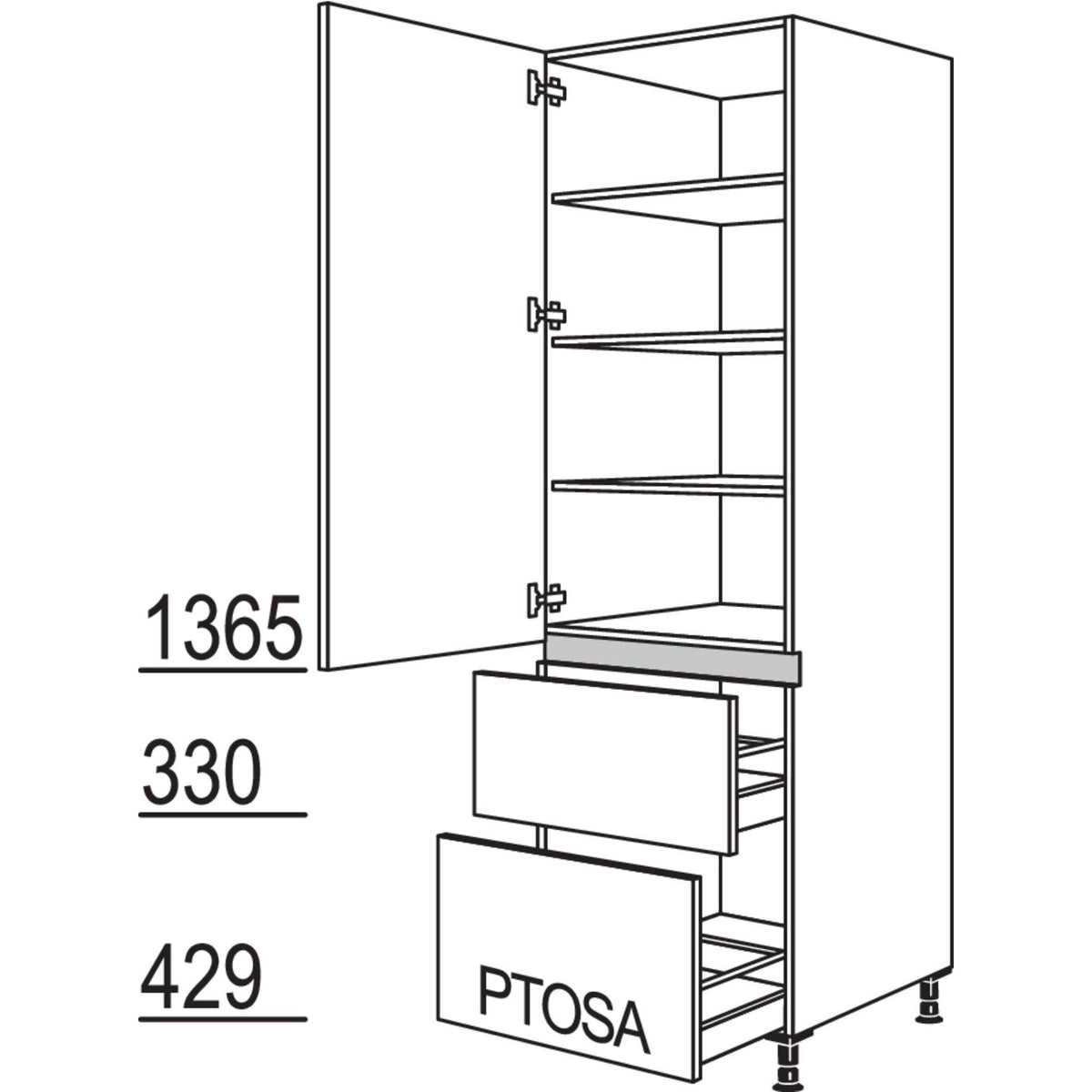nobilia XL-Geschirr-- Vorratsschrank LH2A50-2X 43318