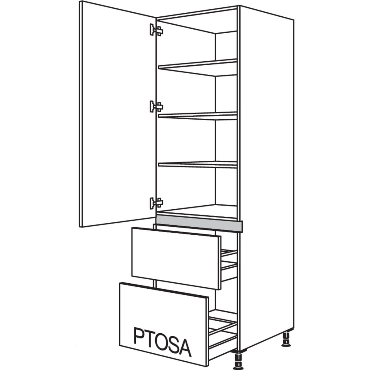 nobilia XL-Geschirr-- Vorratsschrank LH2A40-2X 43316