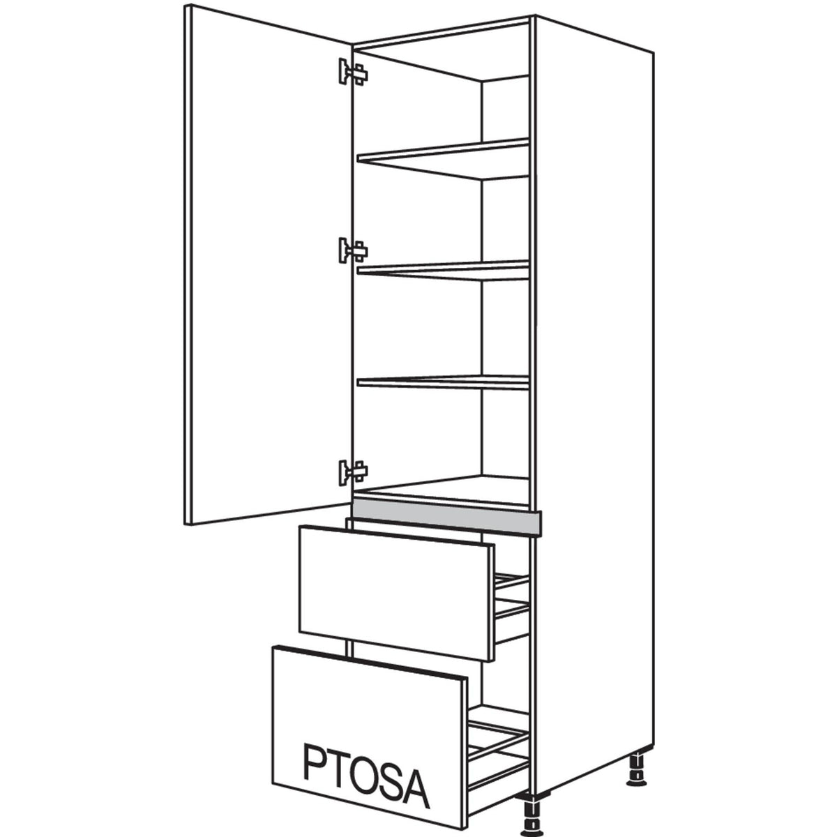nobilia XL-Geschirr-- Vorratsschrank LH2A40-3X 53316