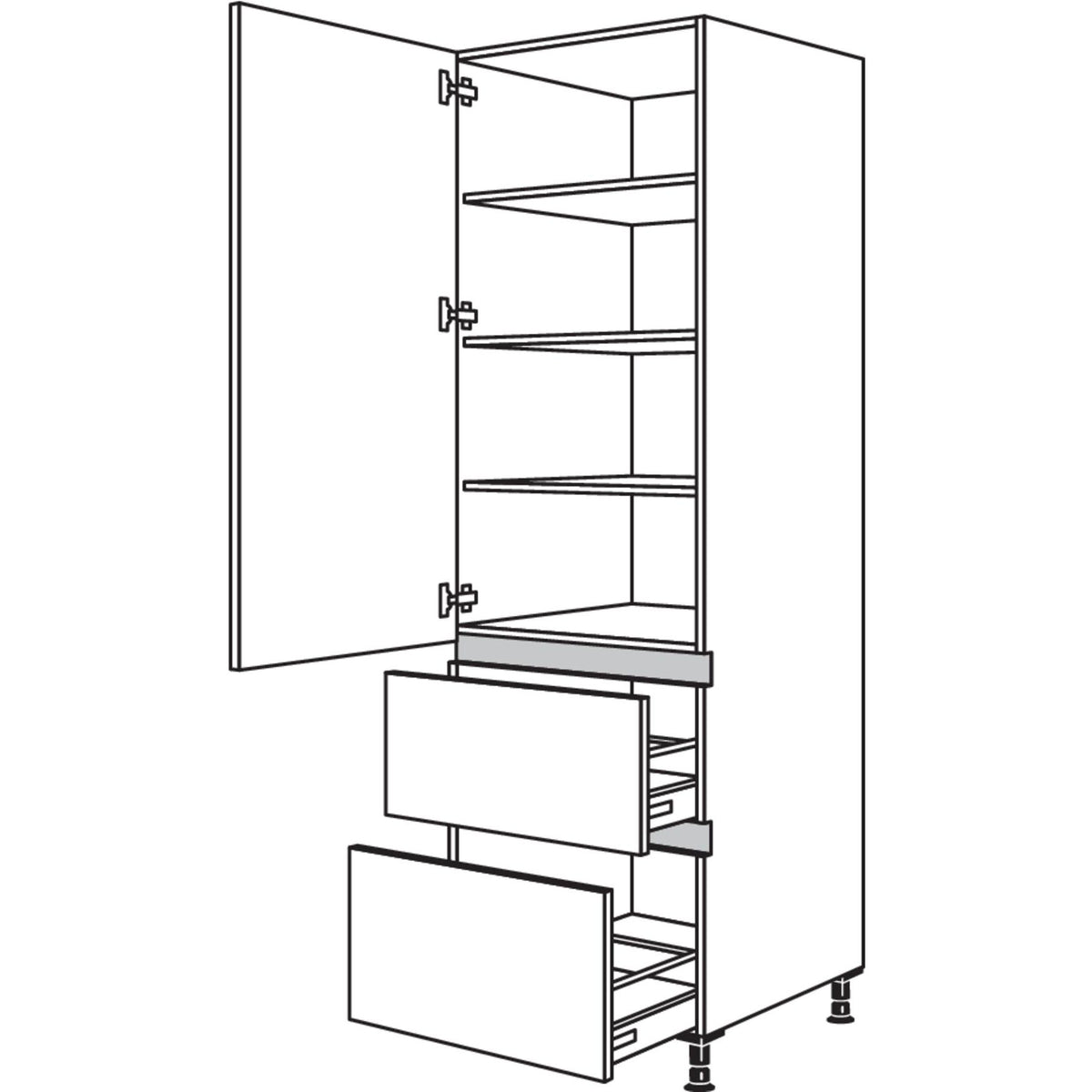 Nobilia XL-Geschirr-- Vorratsschrank NH2A60-2X 43312
