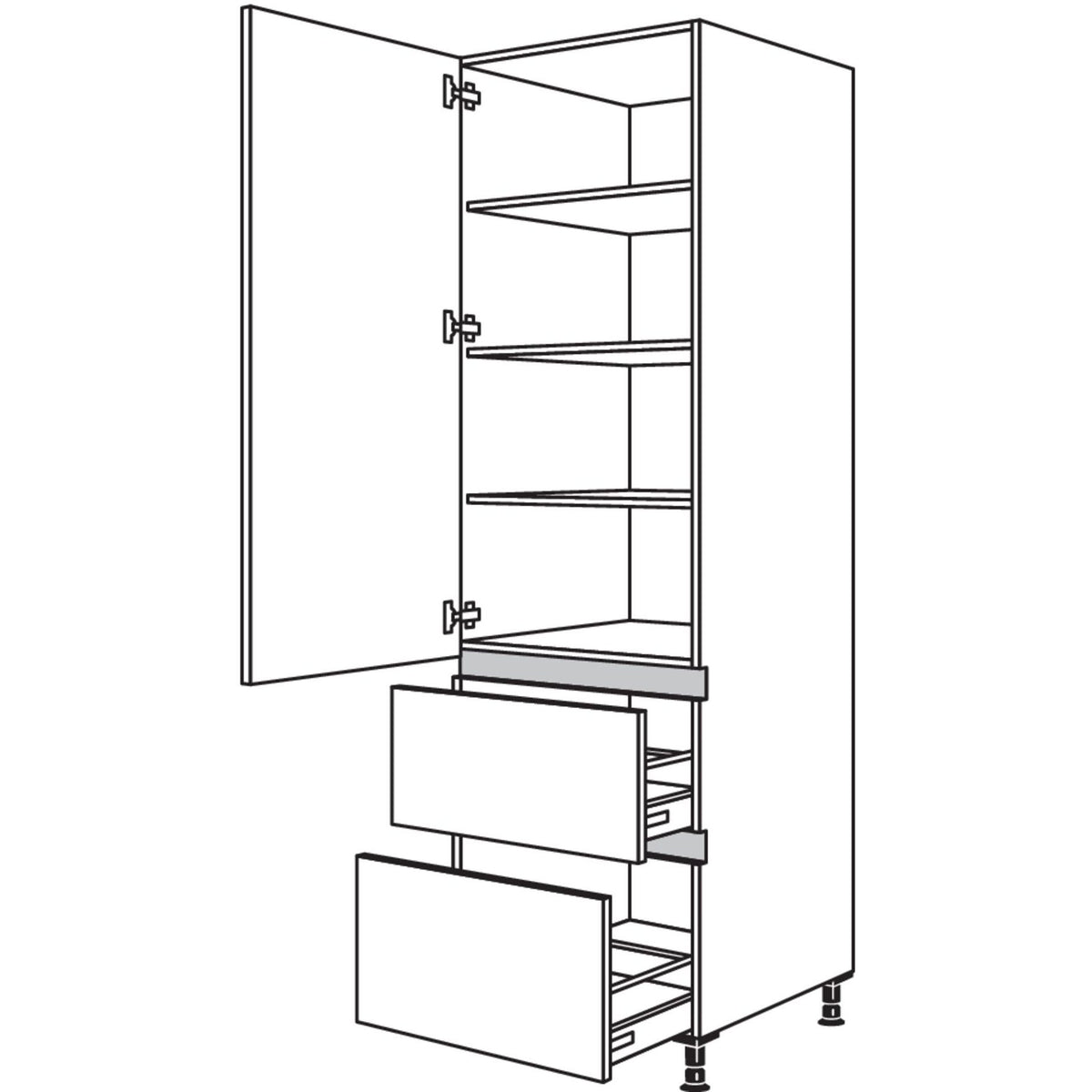 Nobilia XL-Geschirr-- Vorratsschrank NH2A60-3X 53312