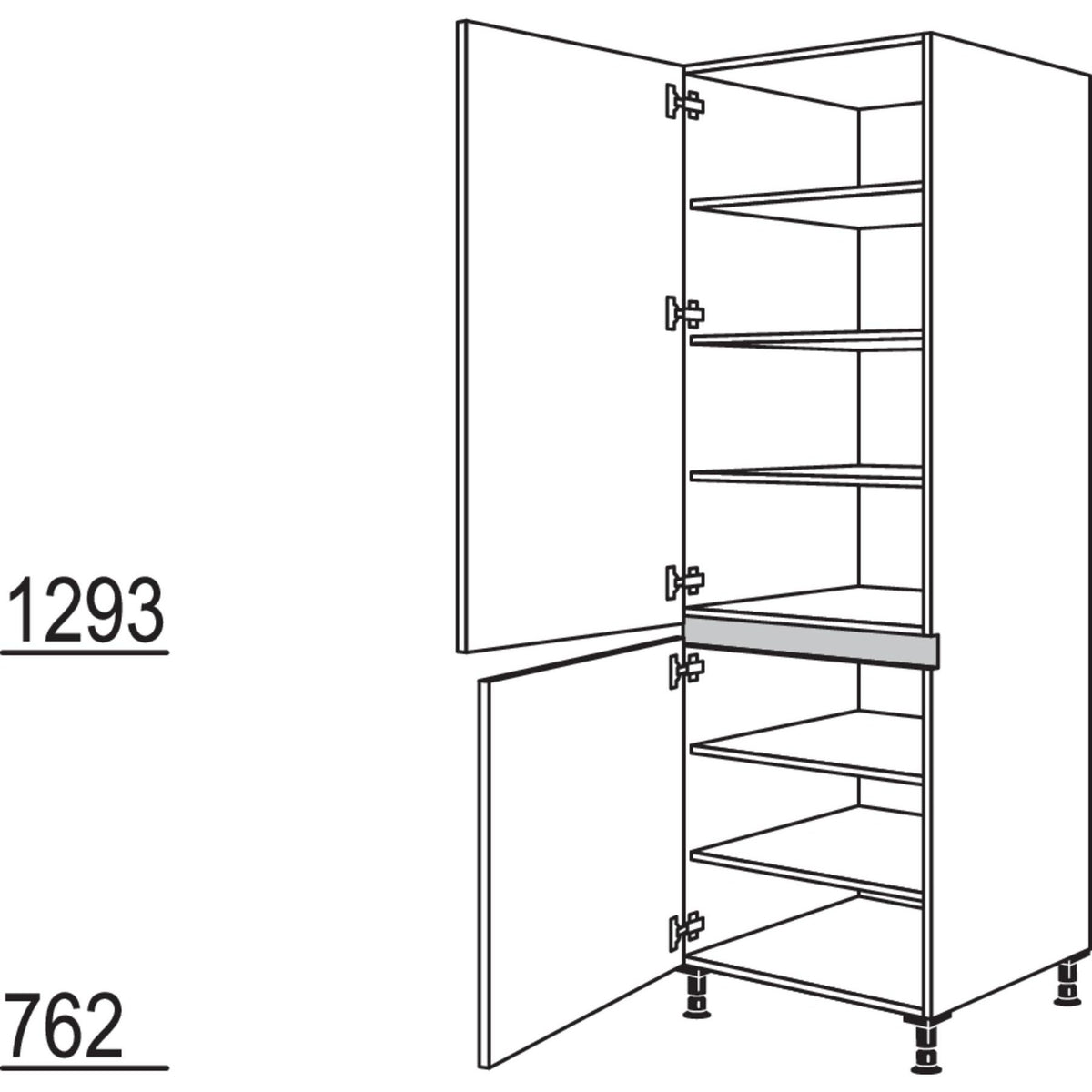 Nobilia XL-Geschirr-- Vorratsschrank NH30-1X 30303