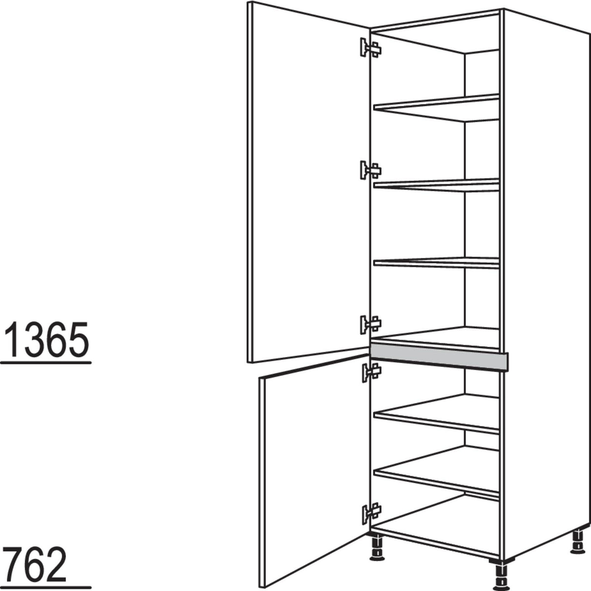 Nobilia XL-Geschirr-- Vorratsschrank NH60-2X 43306