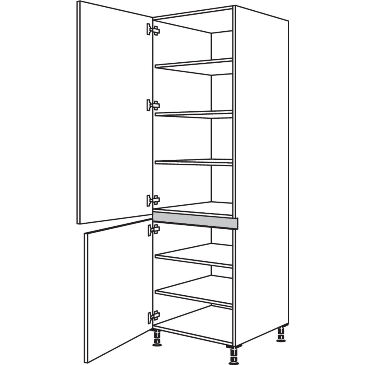 Nobilia XL-Geschirr-- Vorratsschrank NH60-2X 43306