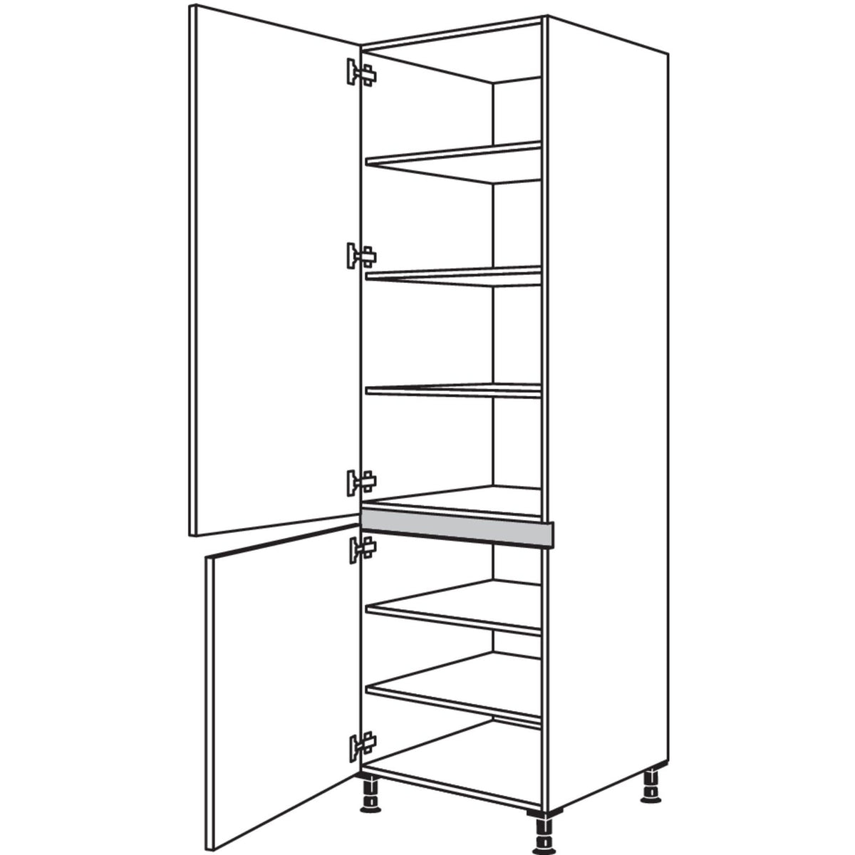 Nobilia XL-Geschirr-- Vorratsschrank NH60-3X 53306
