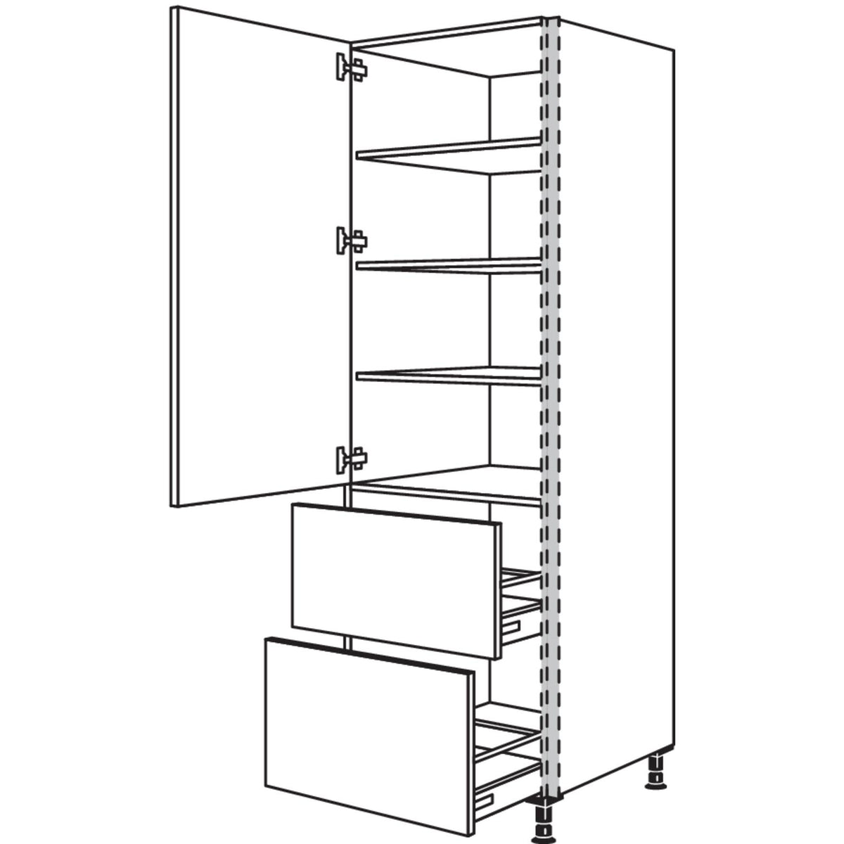 Nobilia XL-Geschirr-- Vorratsschrank NHS2A40-1X 34907