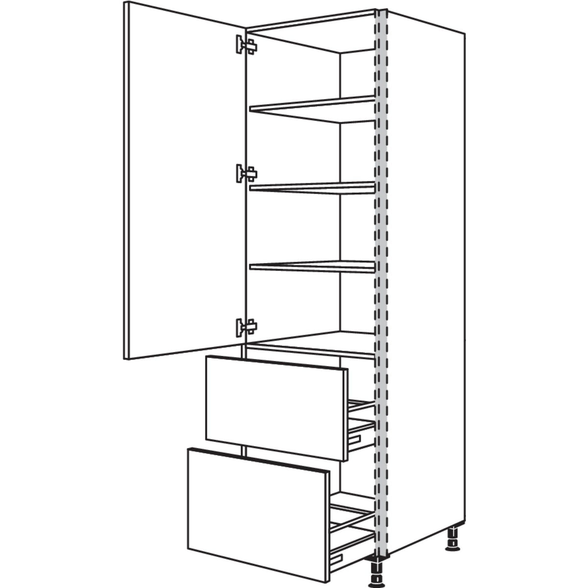 Nobilia XL-Geschirr-- Vorratsschrank NHS2A60-2X 45909