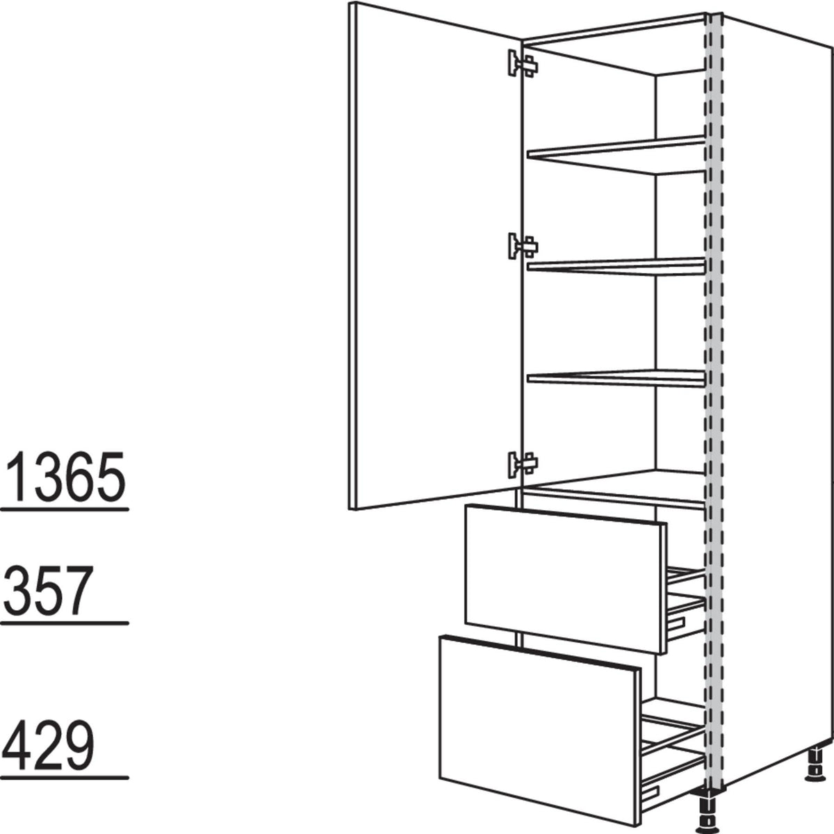 Nobilia XL-Geschirr-- Vorratsschrank NHS2A60-2X 45909