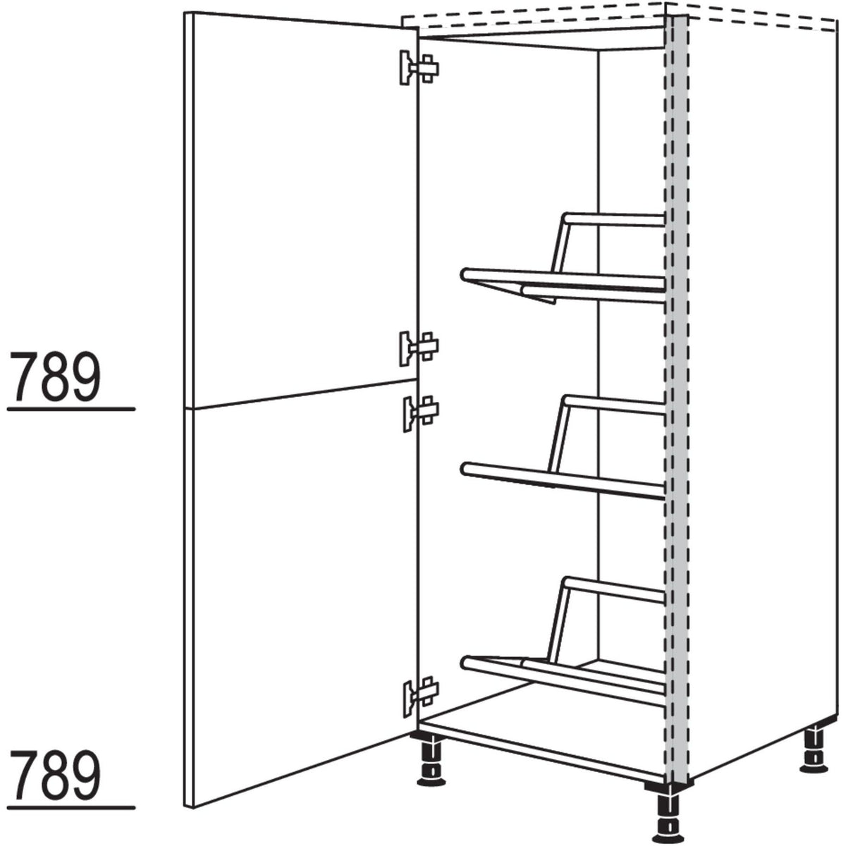 Nobilia XL-Highboard fuer Getraenkekisten NHSGTK60-X 62754