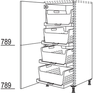 Nobilia XL-Highboard mit Waeschekorb-Tablar Laundry-Area NHSWTAB60-X 68567